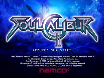 Soulcalibur II screen shot title